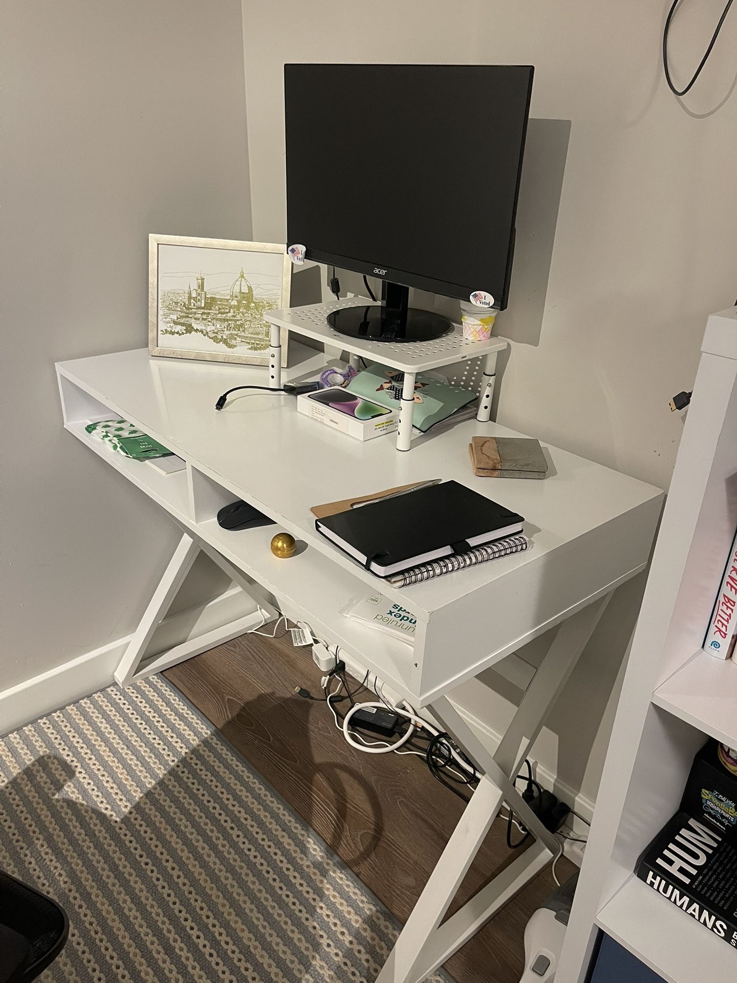 White Desk W/ Storage