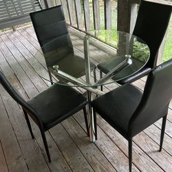 Glass Table And Chairs 