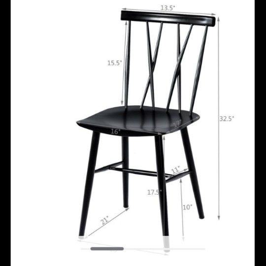 Brand New Set Of 2 Becket Metal X Metal Back Dinning Chair Project 62