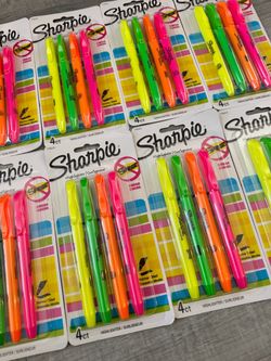 Sharpie Pocket Style Highlighters, Chisel Tip, Assorted, 4-Pack