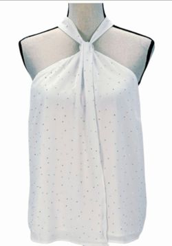 I.N.C. International Concepts women's white studded halter top from Macy's. Size L.