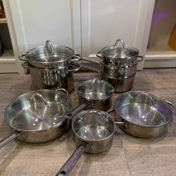 Wolfgang Puck 6-Piece Stainless Steel Pots and Pans