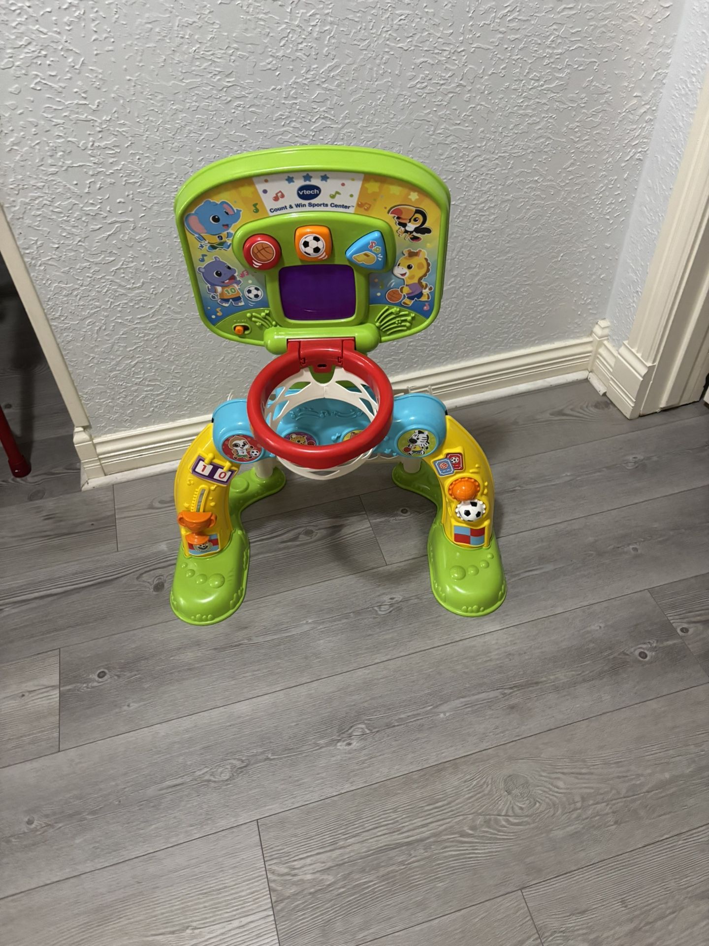 Toddler basketball hoop and soccer goal.
