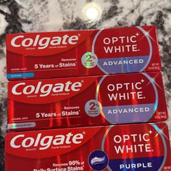 Colgate optic white toothpaste 3 for $10