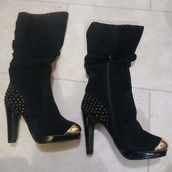 Genuine Suede Black Boots