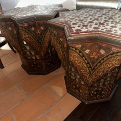 Hand Painted, Tile Topped Moroccan Tables (2) PRICED INDIVIDUALLY