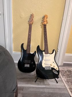 Squier Stratocaster 2002 Affinity and Early 2000s Peavey Rockmaster
