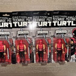 Teenage Mutant Ninja Turtles Super 7 Reaction Eastman And Lairds Army Builder Red Foot Soldier Lot