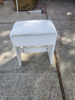 White Vanity Bench with Padded Seat