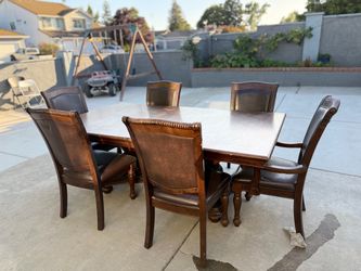 Wood Dining Table Set with 6 Chairs