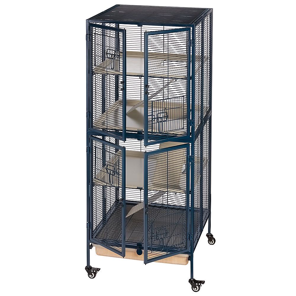 Full Cheeksâ„¢ 4 Story Small Pet Habitat - Includes Cage, Ramps, Shelves, Wheels, Tray & Grate