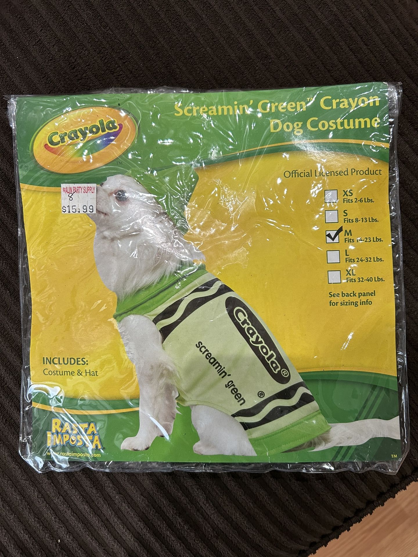 Screamin Green Crayon Dog Costume