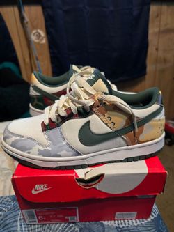 Nike dunk low SE sail multi-camo