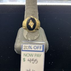 Black Stone Ring 14k