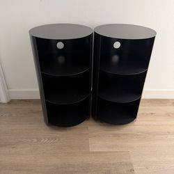 Hem Pedestal Side Table 2x Black