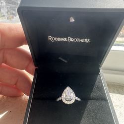 Pearl Shape Diamond Engagement Ring