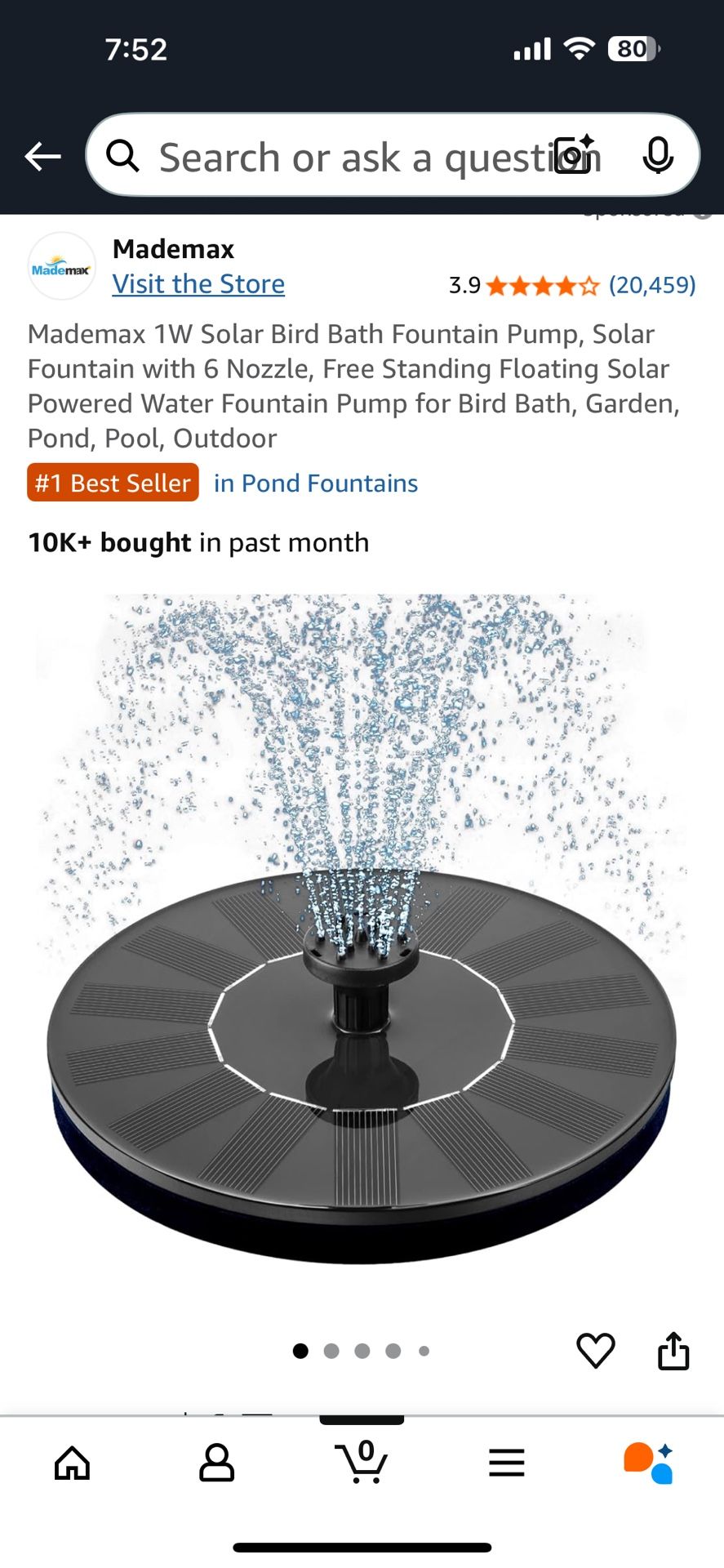 Solar fountain