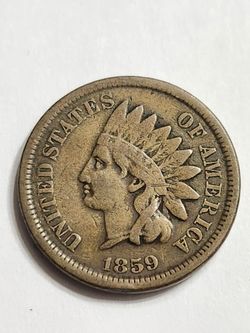 1859 Indian Head Cent Penny / First Year Coin