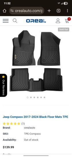 All Weather floor mats for 2017-2024 jeep compass brand new $95