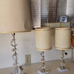 Vintage Marble And Crystal Lamps