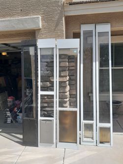 Pet Dog Cat Door Sliders 6ft-8ft Tall $60-$70 each Doggy Door See All Photos Read Description