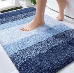 Bath Mat - Blue and White