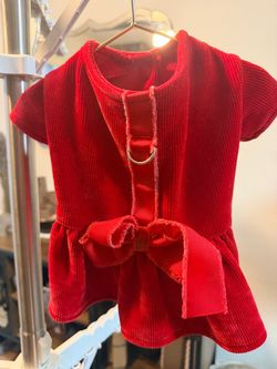 SMALL- Fitwarm Dog Harness Dress - Red