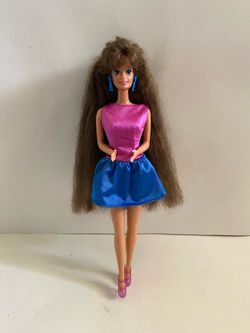 Vintage ‘91 Barbie Totally Hair brunette doll
