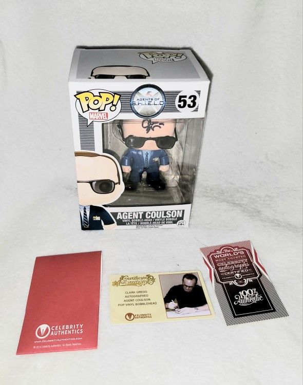 FUNKO MARVEL COULSON CLARK GREGG SIGNED AUTOGRAPHED POP WITH COA