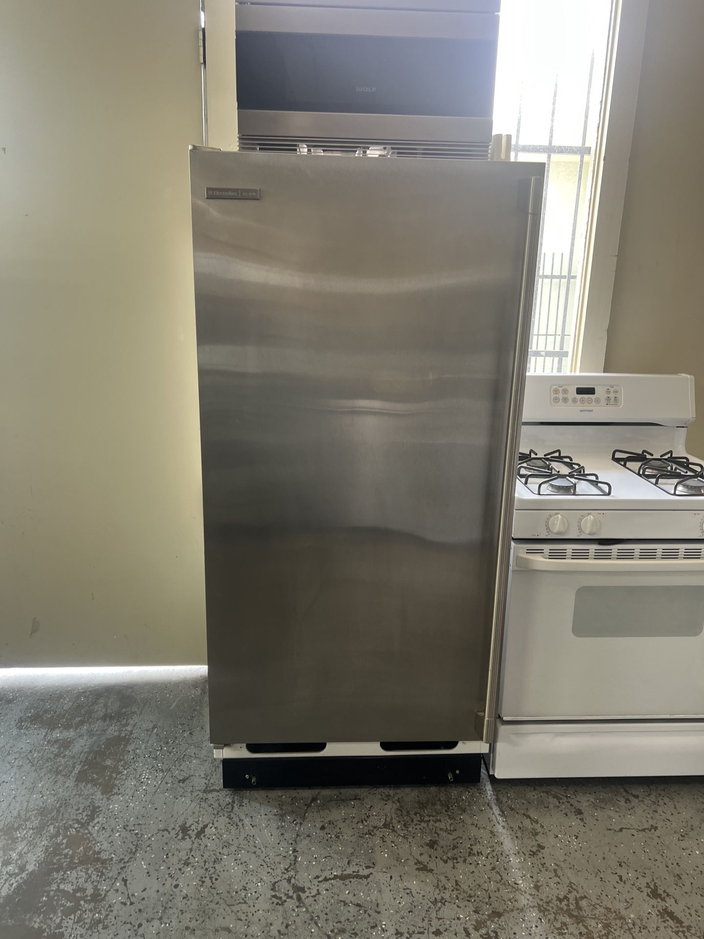 Electrolux Upright Freezer In Stainless Steel With Ice Maker