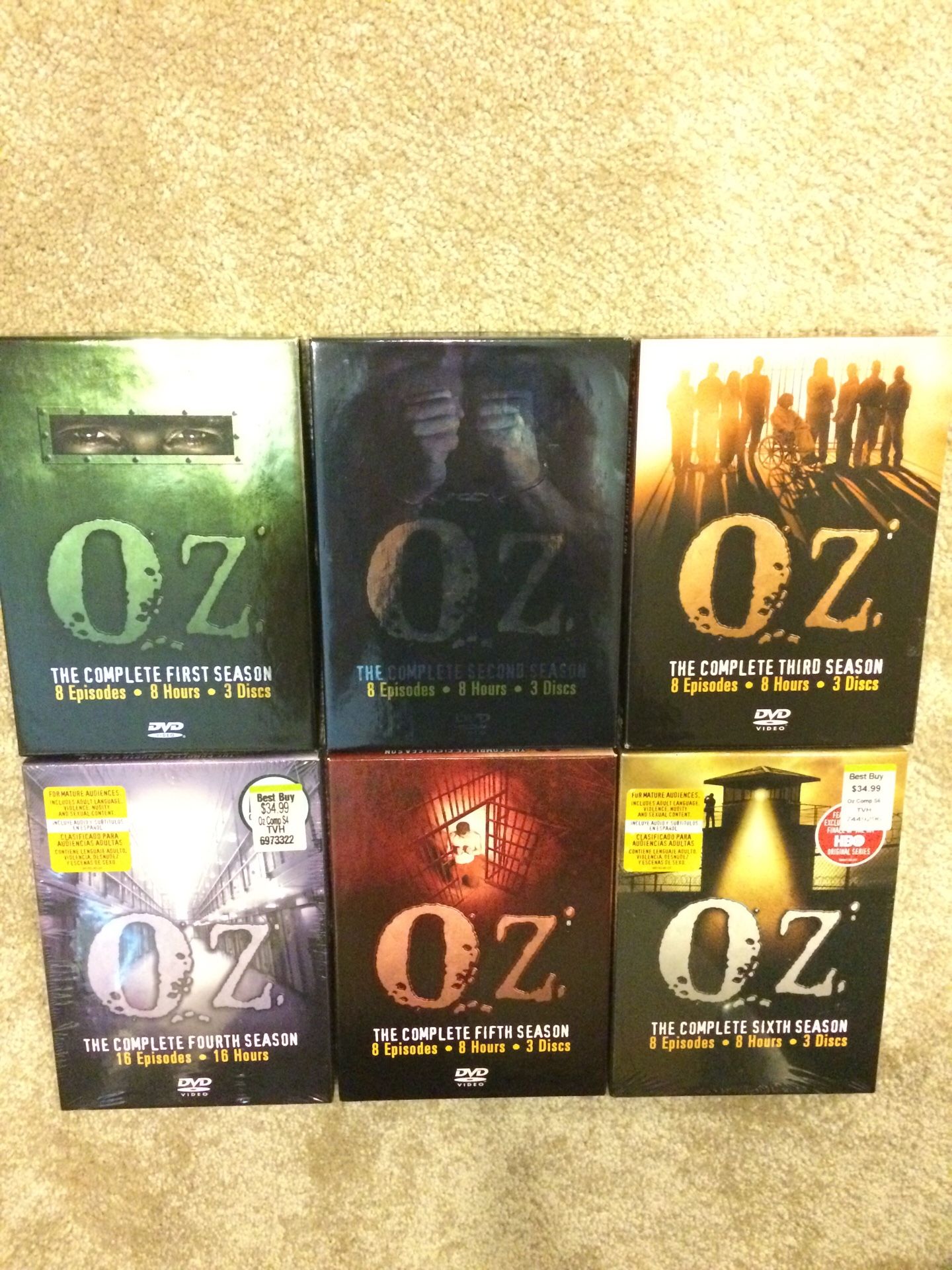 Oz DVDs (seasons 1-6)