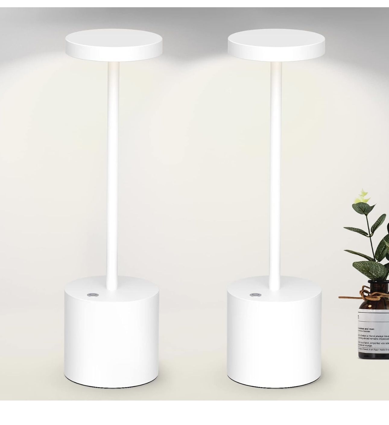 LED Cordless Table Lamps, 10.25in Rechargeable Battery Powered Portable Small Light
