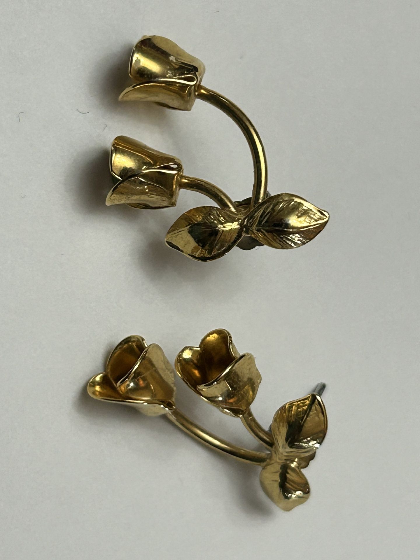 Gold tone tulip earrings