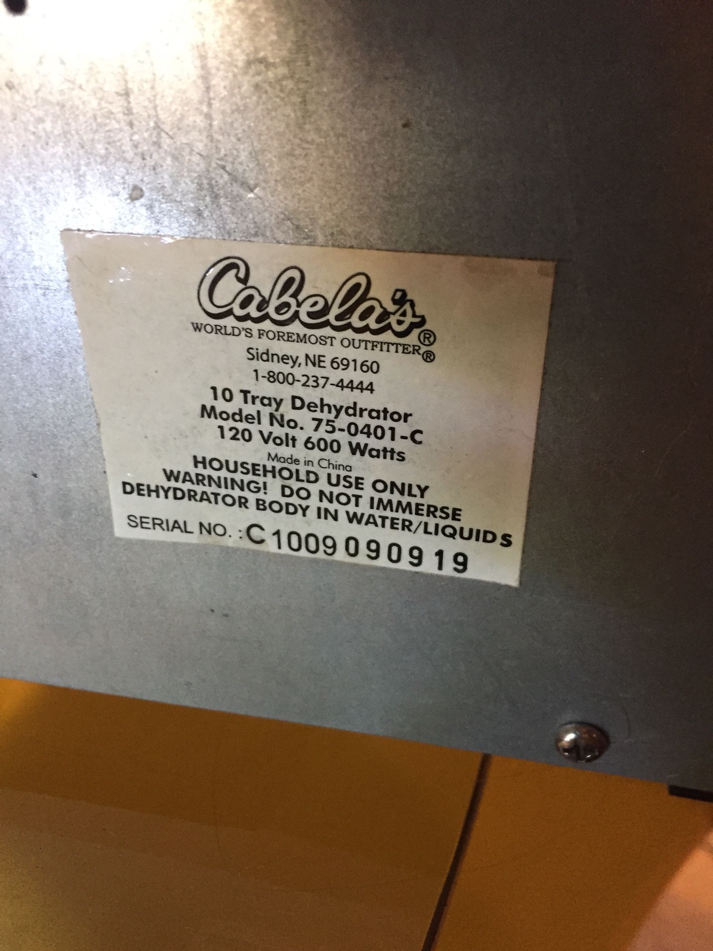 Cabela's Heavy Duty Dehydrator Six Trays for Sale in Marysville