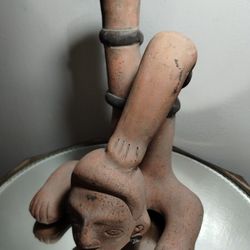 Pre - Columbian - Aztec Pottery  / Ameca Style Statue - Vase 10"×9"×7" - EB