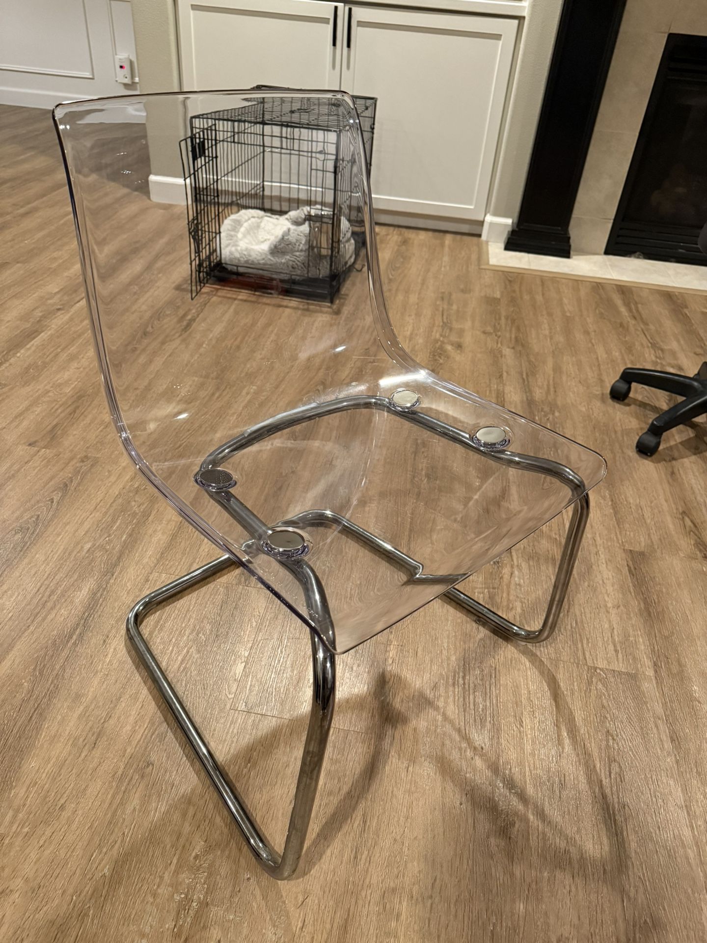 Modern Clear Acrylic Chair with Chrome Legs