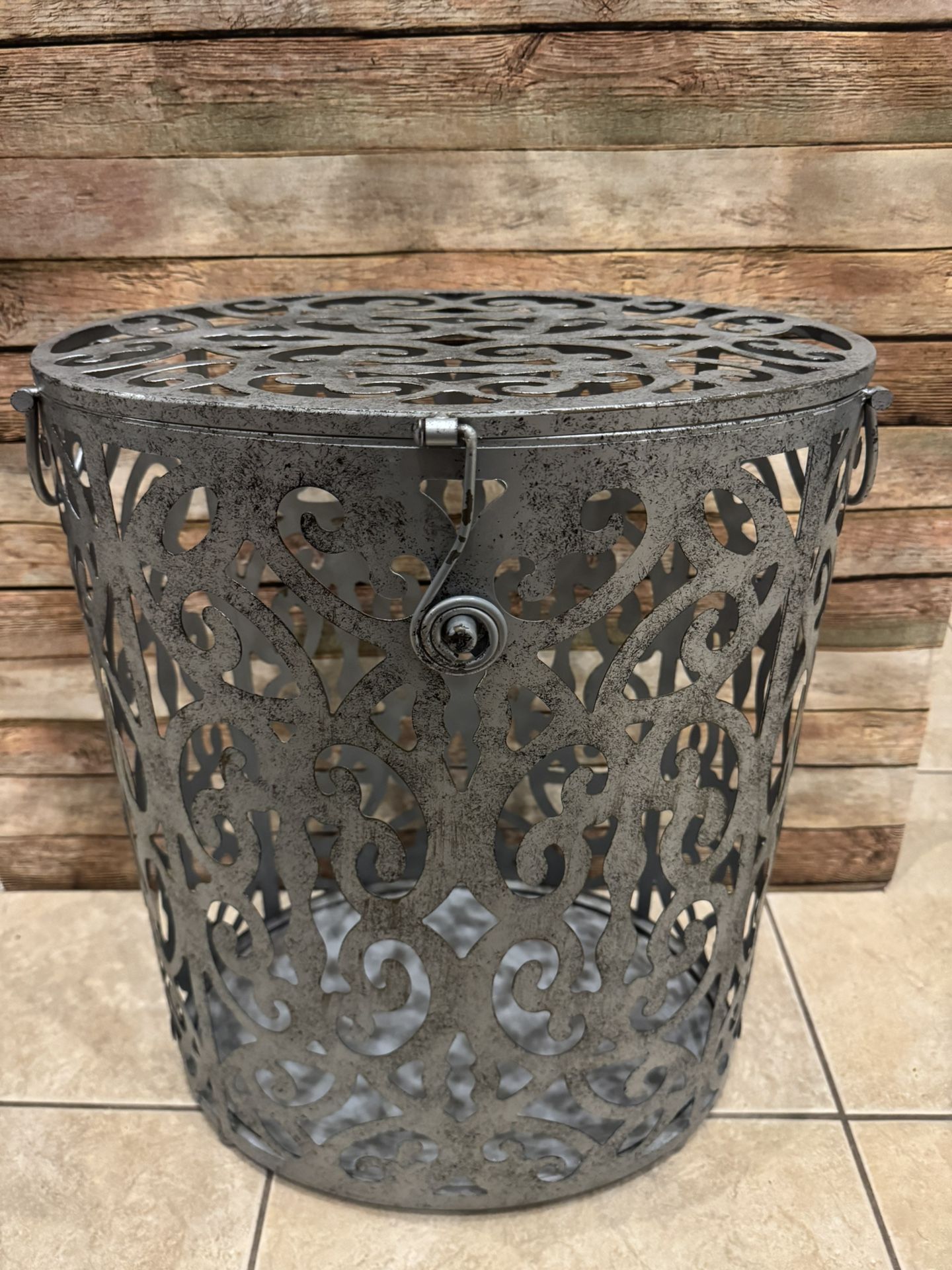 Decorative Metal Lined Clothes Hamper