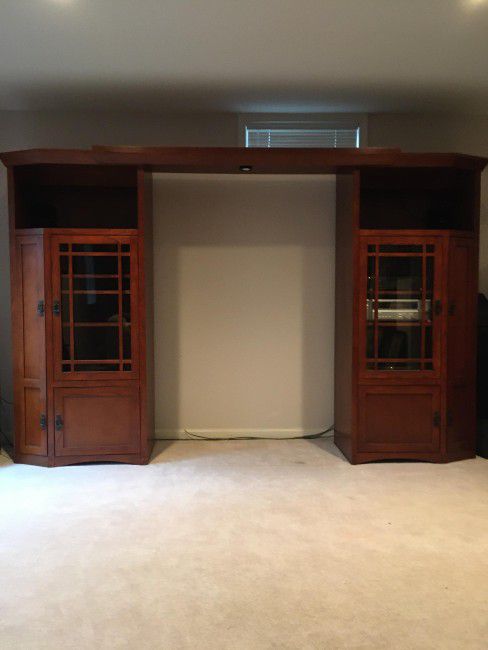 TV & Media Storage Cabinet With Glass Doors