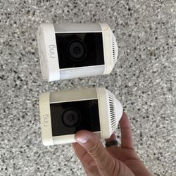 Ring - Spotlight Cam Plus 2-pack Camera Indoor/Outdoor Wireless 1080p Security Cameras - White