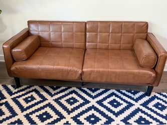 Couchus 70” midcentury modern couch breathable faux leather loveseat  w/ upholstered cushions/pillow Purchase for over $300 less than a year ago hardl