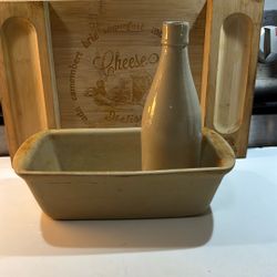 Antique Old Bottle With A Baking Pan That Makes The Best Bread Or Cake Or Anything. It’s Amazing $10 For All Of It.