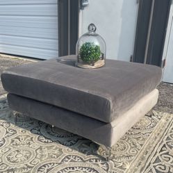 New Adorable Grey Velvet Ottoman 