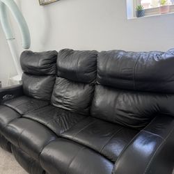 Power Reclining Leather Sofa