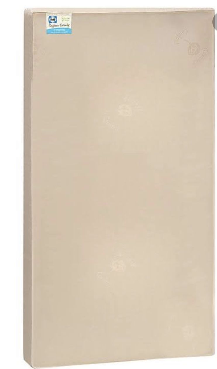 Sealy - Soybean Natural Rest Foam Crib and Toddler Mattress, Natural Cotton - Tan