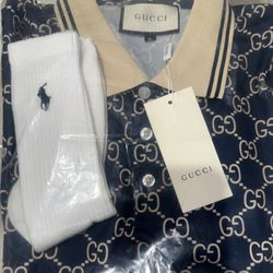 FREE PAIR OF POLO SOCKS WITH A Men’s American Size M-L Gucci Polo Shirts 