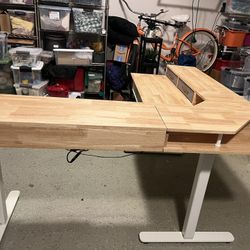 Solid Wood/Bamboo Electric Standing Desk