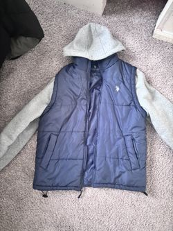 Polo Navy Zip Up Vest Hoodie