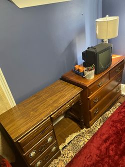Desk and dresser combination