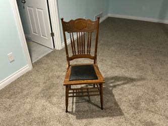 Vintage High Back Chair with Carved Back