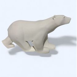Modern White Polar Bear Sculpture – Minimalist Home Decor